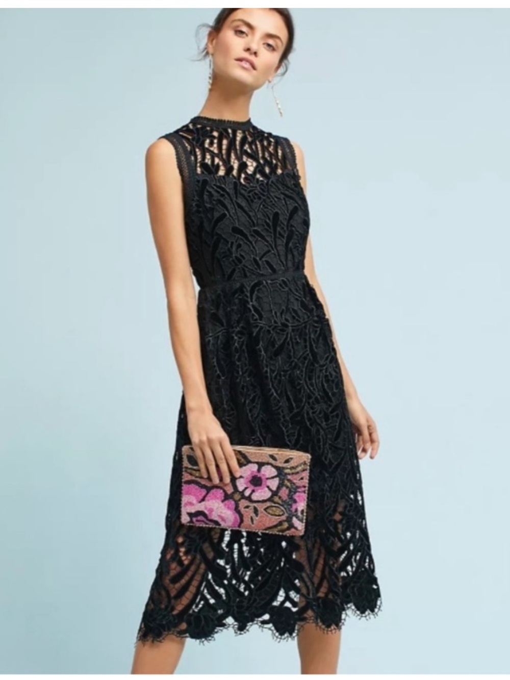 NWOT Shoshanna Midnight Glengarry Lace Black Dress